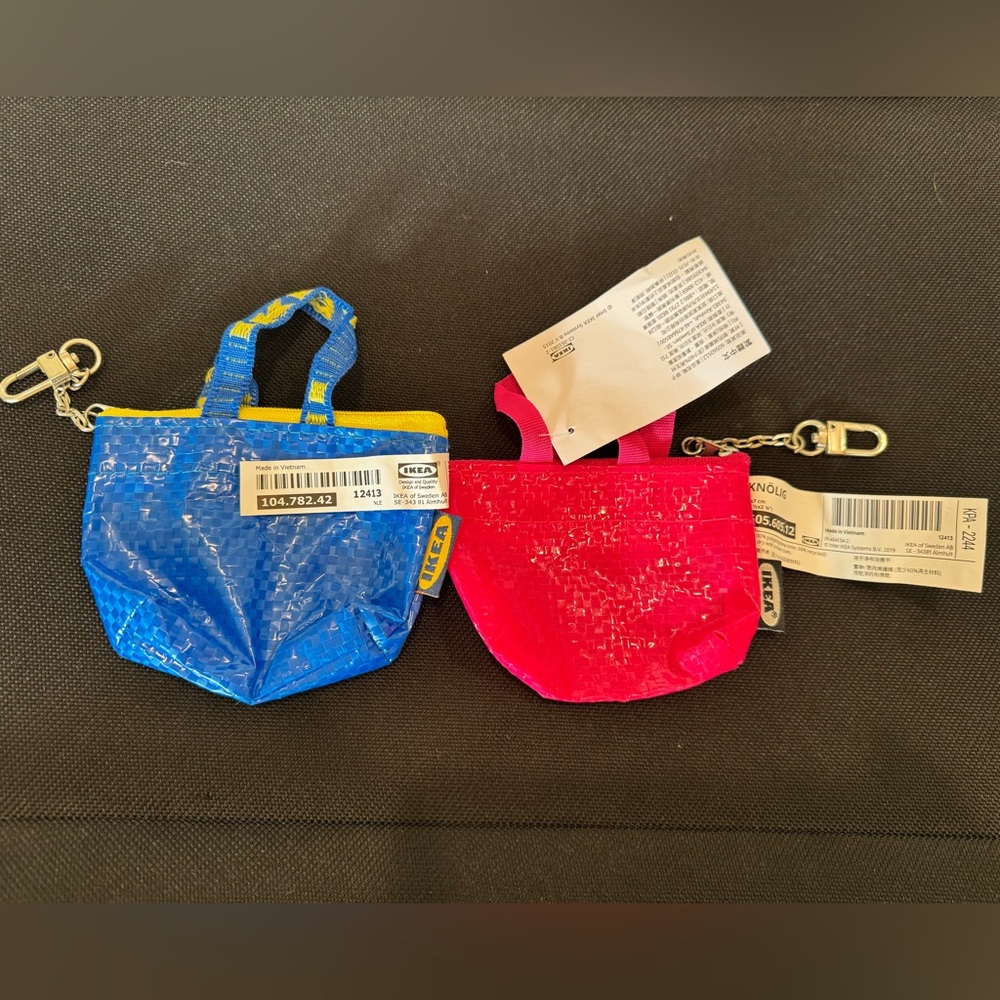 X2 IKEA Klonig Mini Tote Bag Key Ring